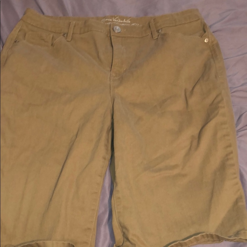 Tan khaki colored Bermuda shorts